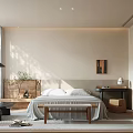 Modern Bedroom Interior Design With Large Bed Natural Light And Decorative Wall Art