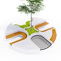 Modern Tree Pool Landscape Tree Pool Seat 3d model