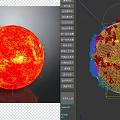 Cosmic Sun in Space with Surface Flare Activity and Plasma Details 3d model