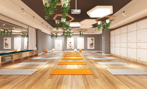 Modern Yoga Studio Yoga Classroom 3d model