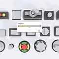Modern push button switch combination 3d model