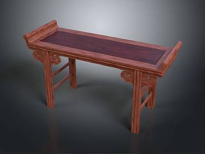 Traditional Wooden Console Table With Intricate Carved Patterns Elegant Frame And Classic Design 3d model