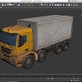 Box car, container car, truck, van, van, refrigerated truck, transport truck, simple model truck, low model, low face number truck, game truck 3d model