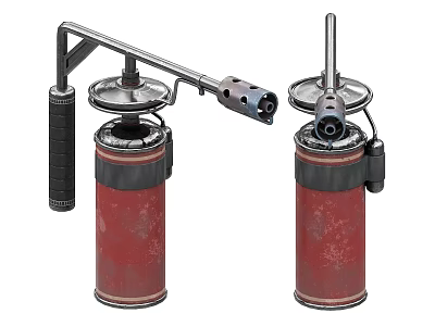 Red Industrial Hand Pump Equipment With Metal Handle And Cylinder 3d model