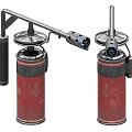 Red Industrial Hand Pump Equipment With Metal Handle And Cylinder