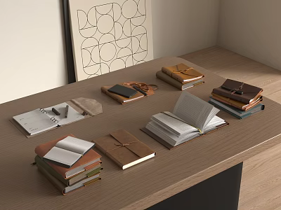 Office Supplies Other Office Supplies Pen Cellphone Notebook 3d model