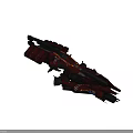 Red Futuristic Cosmic Spaceship Design With Advanced Engines And Interstellar Features