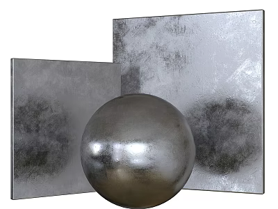 Sleek Modern Metallic Wall Panel With Silver Gray Smooth Surface For Interior Design 3d model