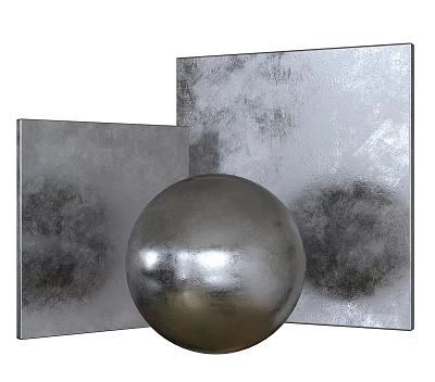 Sleek Modern Metallic Wall Panel With Silver Gray Smooth Surface For Interior Design 3d model