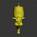 Shiny Golden 3D Rendered Cartoon Animal Character for Game and Movie Projects