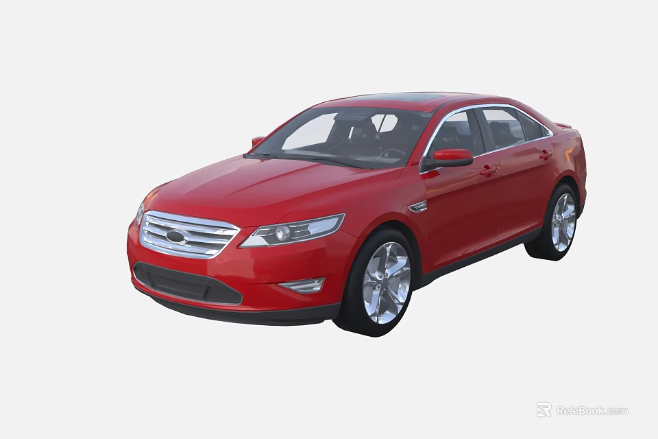 Modern Red Sedan Featuring Stylish Exterior Design And Sleek Body Structure 3d model 
