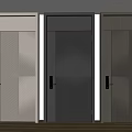 Three Modern Security Doors In Light Dark Gray With Sturdy Design For Home Interior 3d model