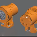 Orange Industrial LED Lighting Equipment With Heat Dissipation And Mounting Base