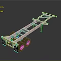 Heavy Duty Industrial Hardware Tool Metal Trailer Chassis With Steel Frame And Load Bearing Wheels