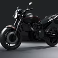 Sleek Modern Black Motorcycle With Red Accent Stripes And Aerodynamic Design Features