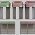 Colorful Window Awnings With Green Brown Red Designs For Shutter Windows