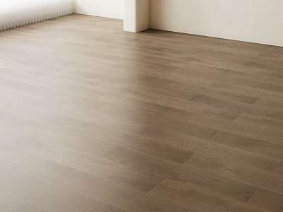 Light Brown Wooden Flooring In Minimalist Room 3d model