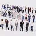 Group of Diverse People Standing in Various Poses With Different Outfits and Casual Attire