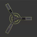Multi Arm Mechanical Device with Extended Arms Top Antenna and Base Support Structure