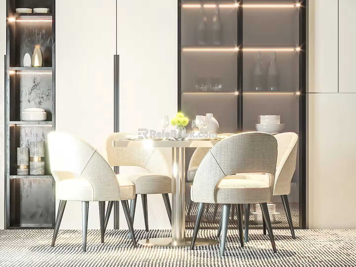 Table and chair combination 3d model