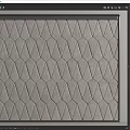 Upholstered Soft Panel With Geometric Diamond Stitching In Gray Tone And Dark Frame 3d model