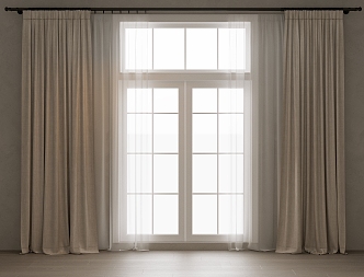 Modern Curtain Window Screen Cloth Curtain Gauze Blinds Plain Color Curtain Solid Color Curtain Roman Rod 3d model