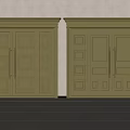 Luxurious Golden Entry Double Doors With Ornate Carved Panels And Decorative Frames