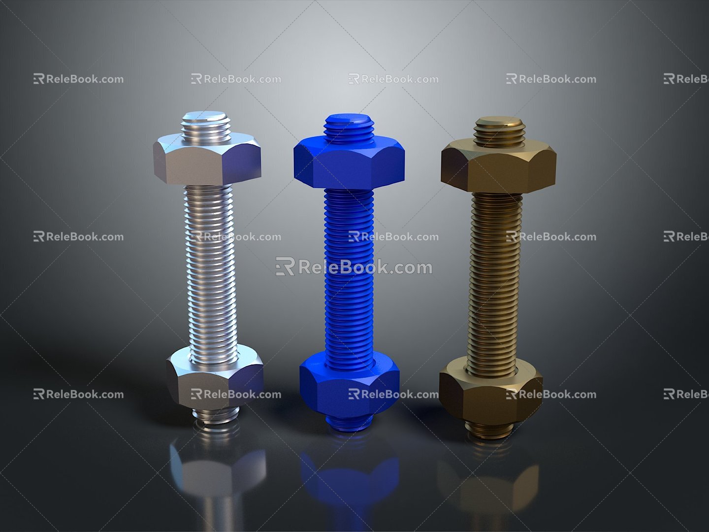 Screw Nut Pan Head Screw Round Head Screw Cylindrical Head Screw Countersunk Head Screw Flat Head Screw 3d model