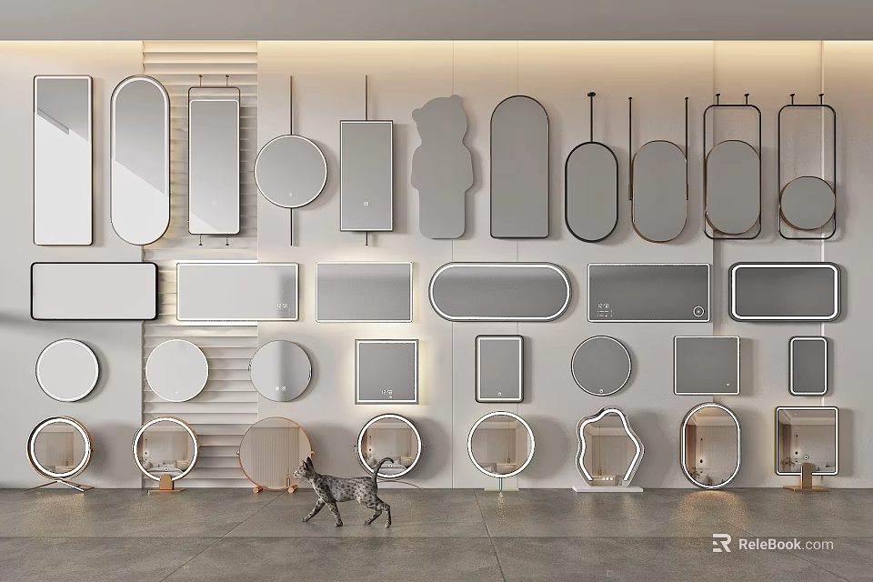 Various Shapes and Sizes Decorative Mirrors for Modern Interior Wall Decor 3d model