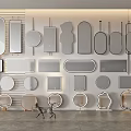 Various Shapes and Sizes Decorative Mirrors for Modern Interior Wall Decor 3d model