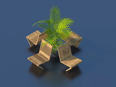 Outdoor Chair Public Seat Landscape Seat Leisure Chair 3d model