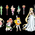 Anime Themed Decorative Charms With Magic Wands And Character Designs For Collection