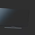 Modern Sleek Television With Black Screen And Metal Stand Design