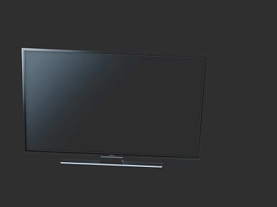 Modern Sleek Television With Black Screen And Metal Stand Design 3d model