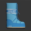 Stylish Blue Snow Boot With White Sole And Decorative Laces Modern Design