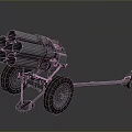 Military Wheeled Multiple Barrel Rocket Launcher Weapon With Metal Tubes And Towing Hitch