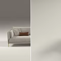 Modern Light Gray Fabric Sofa Set With Gold Metal Legs And Accent Cushions