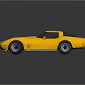 Yellow Classic Sports Car With Sleek Body Design Black Alloy Wheels And Shiny Reflective Exterior