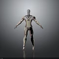 3D Character And Creature Model With Biomechanical Design White Pink Armor And Humanoid Structure 3d model