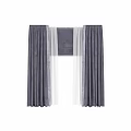 Dark Gray Velvet Curtains With Sheer Panels For Layered Window Design