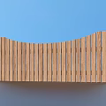 Wooden Garden Ornament Fence With Curved Design And Top Spherical Decorations