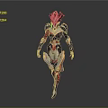 Sci Fi Game And Movie Character In Red Silver Armor With Intricate Helmet Running Pose