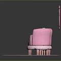 Cute Pink Furniture Set With Armchairs Mirror Side Table And Soft Rug