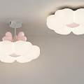 Adorable Cloud Shaped Ceiling Lights With Pink Accents And Butterfly Decor For Kids Room