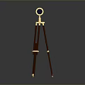 Telescope for Viewing Scenic Landscapes with Black Gold Design and Brown Tripod