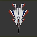 White Red Blue Fighter Jet Model With Open Cockpit And Streamlined Design 3d model