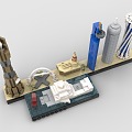 LEGO toy blocks city skyline complex doha 3d model