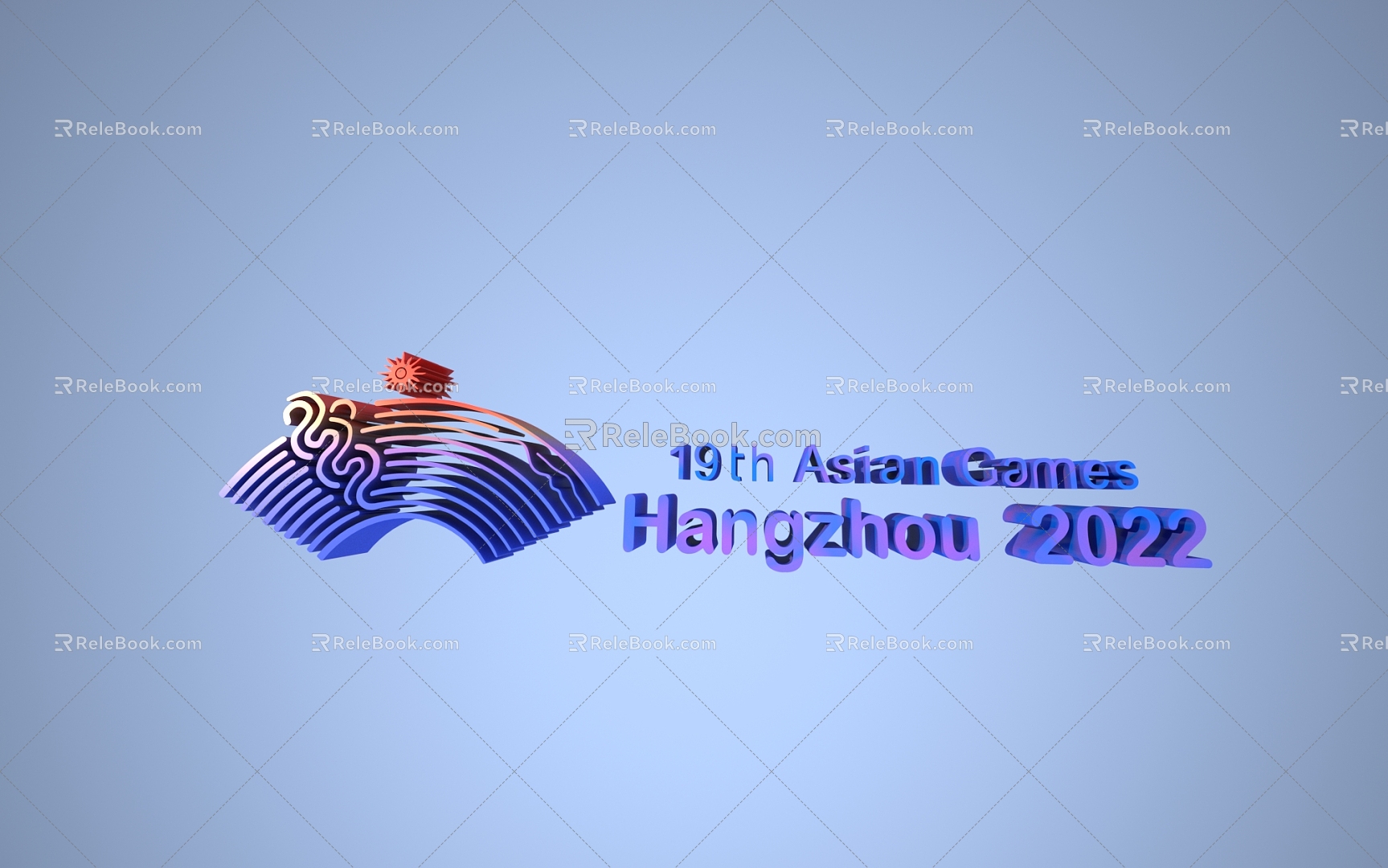 Modern Asian Games Logo 3d model