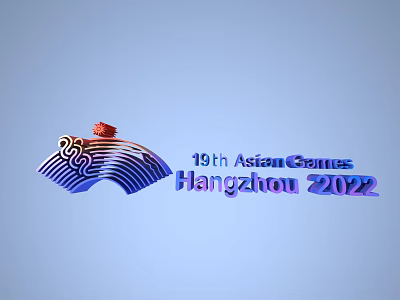 Official 19th Asian Games Hangzhou 2022 Logo Design And Symbolic Emblem 3d model