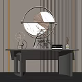 Modern end view table end view table wall decoration combination 3d model